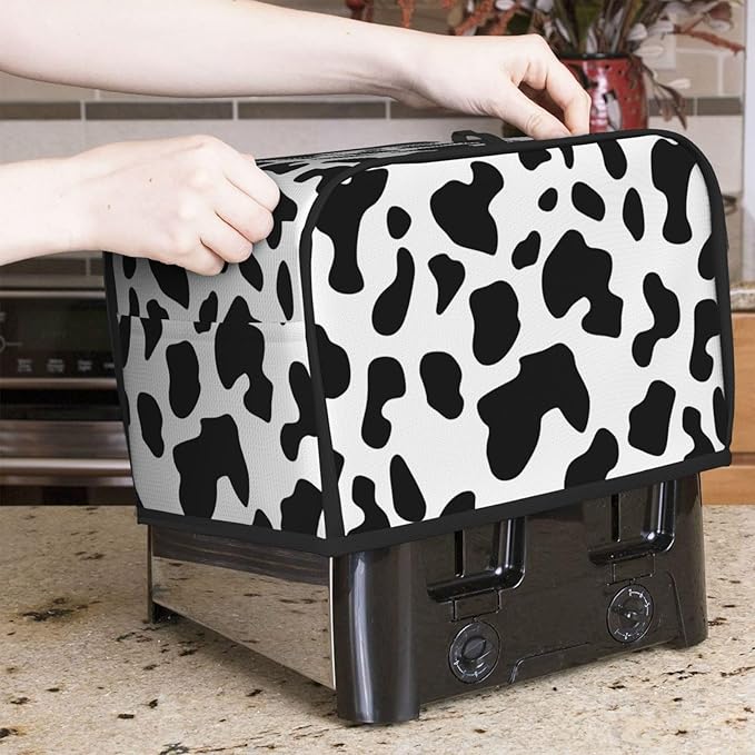 Toaster Cover 2 Slice Cow Print Kitchen Small Appliance Covers with Pockets Dust and Fingerprint Protection