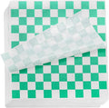 Fasmov 1000 Sheets 12 x 12 inches Sandwich Paper Deli Basket Liner Wrap Food Basket Liners Wrapping Checkered Sheets, Green & White