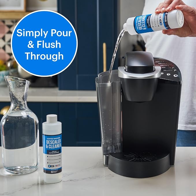Essential Values Universal Descaling Solution, Made in the USA for Delonghi, Keurig, Breville,Nespresso (2 Uses) Coffee Machine Descaler Cleaner for all Automatic Coffee Makers & Espresso Machines