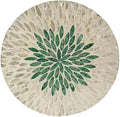 12 Inch Mother of Pearl Shell Placemat Plate – Large Round Decorative Heat for Table or Kitchen, Cabinet, Tabletop (Green Leaves, 12 Inch)