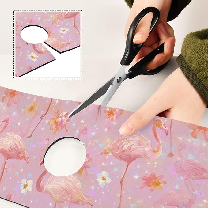 Kitchen Sink Splash Guard 1 PC 14.7 Inch Sink Faucet Mat Splash Guard for Bathroom Countertop Water Absorbent Foldable Cuttable Soft Washable Pink Gradient Flamingo and Petals