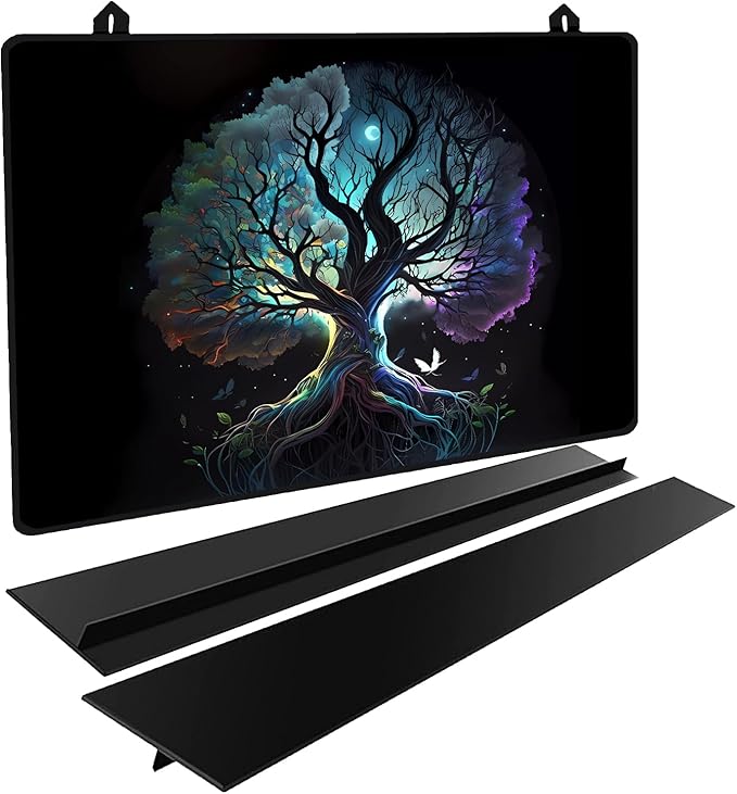 Stove Cover Stove Covers For Electric Stoves Foldable Multipurposeglass Top Protector Thick Natural Rubber Anti-Slip Coating Expands Usable Space (27.9x20 Black) (Tree of Life 2)