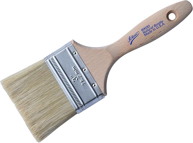 Ateco Pastry Brush, 3-Inch Wide Head with Natural White Boar Bristles, Stainless Steel Ferrule & Wood Handle