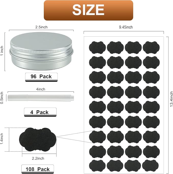 OBKJJ 96 Pack Round Cans with Screw Lid 2 Oz Aluminum Metal Tins DIY Food Candle Containers for Lotion Bars, Balms, Salve, Spices, Beard Balm, Crafts with 4 Markers 3 Sheets Label Stickers (Silver)