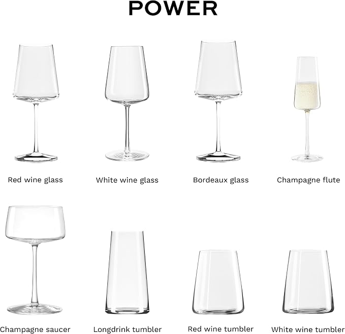 Stölzle Lausitz Champagne Glasses Power 6-Piece Set 8 oz – Elegant Flutes Ideal for Prosecco & Sparkling Wine – Elegant Crystal Champagne Glasses – Dishwasher- & Shockproof
