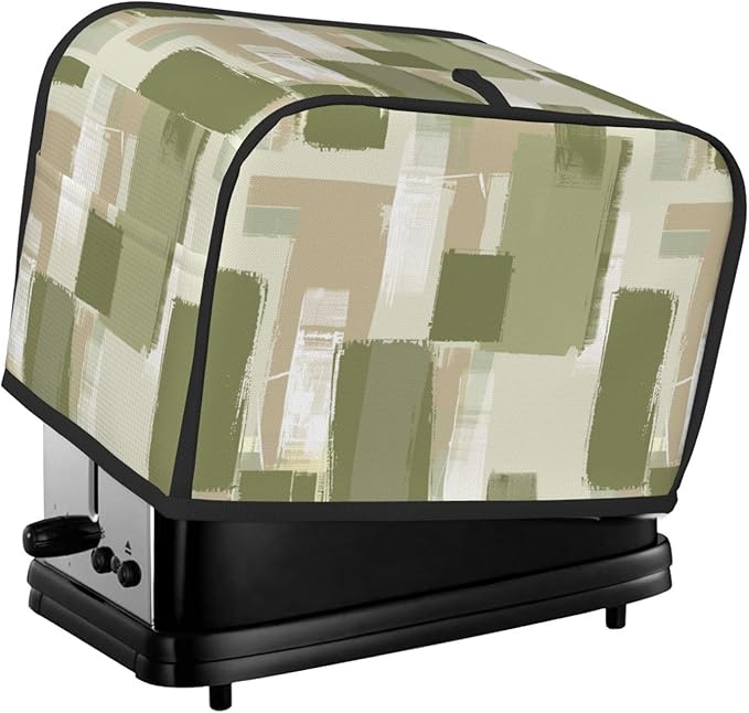 Toaster Cover 2 Slice Modern Art Geometric Sage Green Kitchen Small Appliance Covers with Pockets Dust and Fingerprint Protection