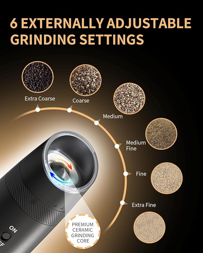 Gravity Electric Salt and Pepper Grinder Set