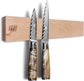 FINDKING Maple Wood Magnetic Knife Strip, Wall Mounted Wooden Knife Holder with Strong Magnets for Kitchen Organization, 12 Inch Beige, Without Knives