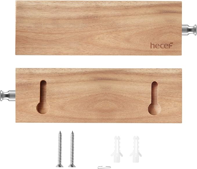 hecef 6 Inch (15 cm) Magnetic Knife Strip, Acacia Wood Knife Holder for Storing All Kinds of Metal Items, Brown
