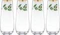 Lenox 889237 Holiday 4-Piece Stemless Flute Set, Christmas Theme