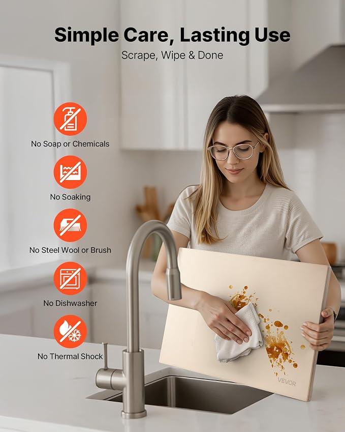 VEVOR Pizza Stone, 20 x 14 x 0.6 in Rectangular Cordierite Pizza Stone, 1450℉ Heat-Resistant Cook Stone, Extra Large Baking-Stone with Metal Peel, Scraper, for Kitchen Bake Oven, BBQ Grill