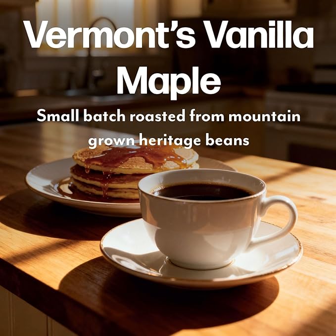 Maud's Maple Vanilla Flavored Coffee Pods, 18 ct, Medium Roast Flavored Coffee in Single Serve Pods – 100% Arabica Beans, Compatible with Keurig K Cups Maker