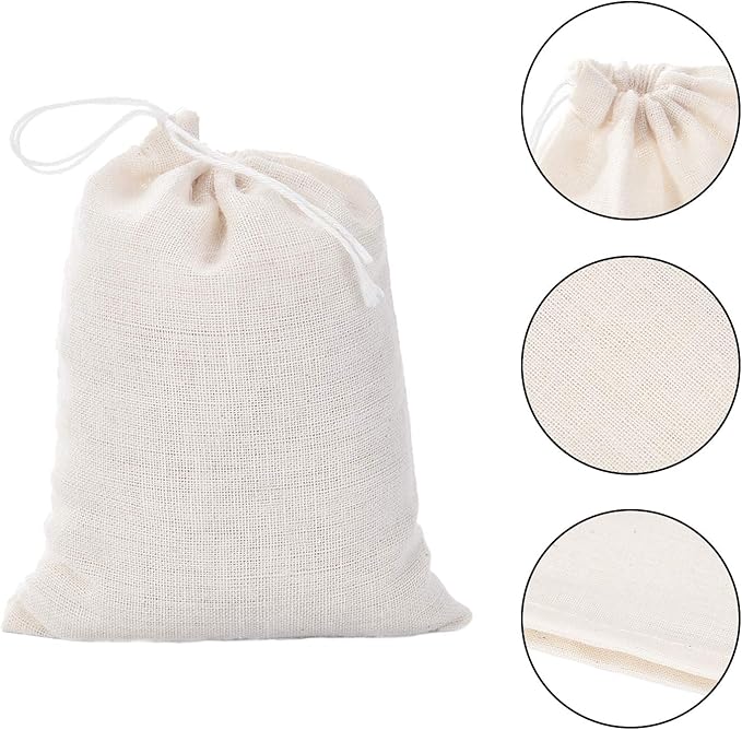 Tatuo 400 Pcs Cotton Muslin Bags with Drawstring Reusable Cloth Sachet Pouch Empty Gift Canvas Bags Bulk for Jewelry Home Party Favors (3 x 4 Inch)