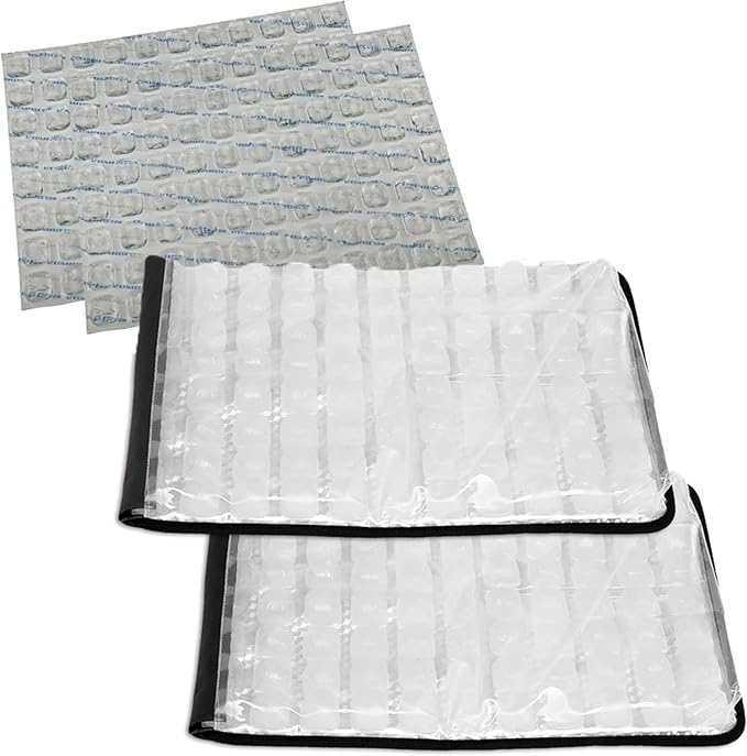 FlexiFreeze Party Mat Food Cooling Serving Platter – Buffet Display Chiller for Meat, Cheese, Fruit & Party Food Trays – Catering Supplies Cold Serving Mat Black 2 Pack (19" x 15")
