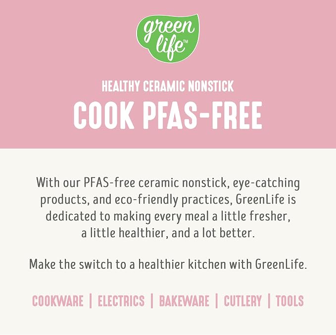 GreenLife Rice Cooker with Removable PFAS-Free Ceramic Nonstick Pot, 3-Cups Uncooked/6-Cups Cooked, Grains & Oatmeal Multicooker, Compact One-Switch Design, Auto Keep Warm, Easy Clean, Pink