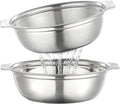 Colander for Kitchen Microporous, 5QT Strainer with Mixing Bowl Large Capacity, Stainless Steel Colander with Handle for Washing Vegetables, Fruit, Rice and Draining Cooked Pasta(2PC)