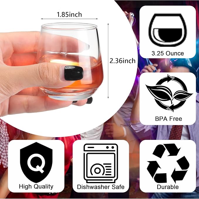 Zopeal 72 Pack Shot Glasses 3.25 oz Tequila Heavy Base Whiskey Tasting Glass Cups Small Liquor and Spirit Bar Shooter for Drinking Tasting Espresso Beer Juice