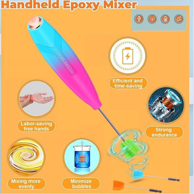 Double 2X Cup Turner for Crafts Tumblers,Electric Epoxy Resin Mixer,Cup Spinner Machine Kit Glitter Powder,Cup Drying Rack for Crafts Epoxy Resin Glitter Tumbler(Double-Purple)