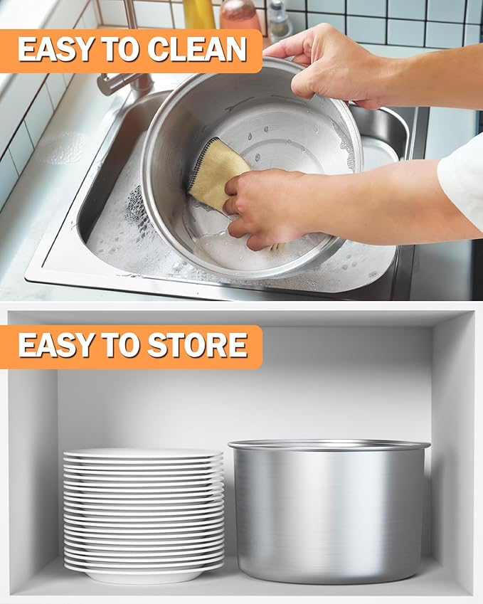 Cook N Home Stovetop Popcorn Popper with Crank, 6-Quart Aluminum Popcorn Pot, Silver