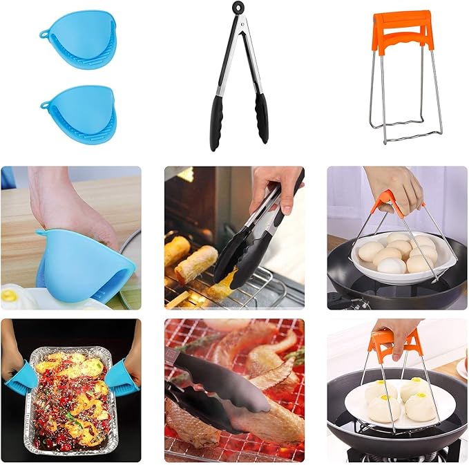 3 Qt Accessories Set for Pot, Compatible with Pot Accessories 3 Quart Only, Mini Accessory Including Sealing Ring Steamer Basket Springform Pan Egg Rack Trivet