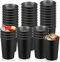 Uiifan 32 Pcs 12 oz Stainless Steel Cups for Adult Unbreakable Metal Stackable Camping Cup Stainless Steel Drinking Glasses Tumbler for Home Travel Outdoor Activities (Black)