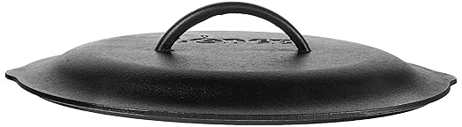 Lodge L10SC3 Cast Iron Lid, 12-inch & ASAHH41 Silicone Assist Handle Holder, Red