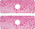 Kitchen Sink Splash Guard 2 PCS 14.7 Inch Sink Faucet Mat Splash Guard for Bathroom Countertop Water Absorbent Foldable Cuttable Soft Washable Gradient Pink Leopard Print