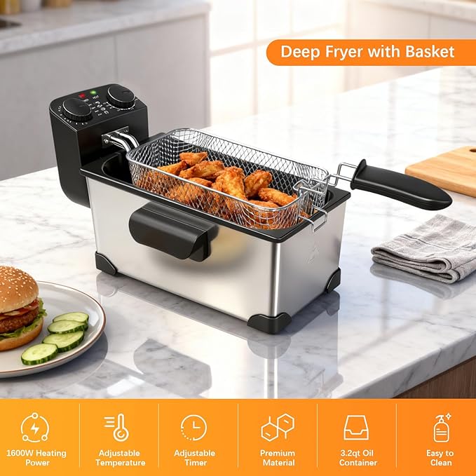 Sous Vide Machines Wi-Fi & Immersion Deep Fryer with Basket