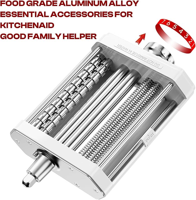 Pasta Attachment for KitchenAid Stand Mixer, 3 in 1 Set Pasta Maker KitchenAid Attachment Includes Spaghetti Cutter, Pasta Sheet Roller and Fettuccine Cutter, Attachment for Kitchen aid Mixers
