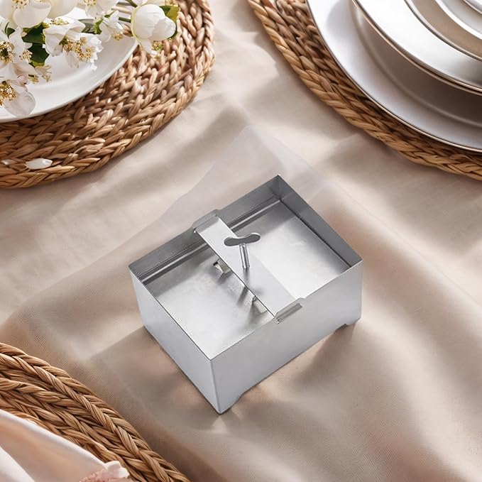 304 Stainless Steel Tofu Press,Cheese Press,Adjustable Paneer Maker with Drain Hole and Drip Tray,Tofu to Improve the Flavor and give Favorite Texture Everytime (12x16x9cm)