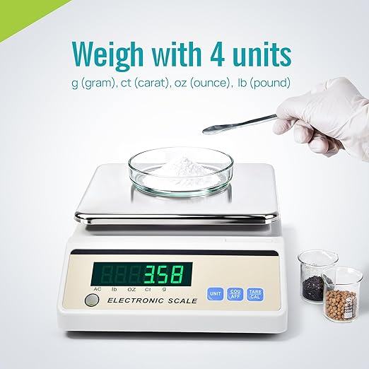 Lichen Lab Analytical Balance 5000g x 0.01g with LED Display, High Precision Lab Scale with g/ct/oz/lb Units-Laboratory Scientific Scale for Kitchen, Lab, Pharmacy, Jewelry