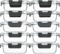 M MCIRCO 10-Pack,13 oz 1.5 Cup Glass Meal Prep Containers, Small Glass Food Storage Containers with Lids,Airtight Lunch Containers, Microwave, Oven, Freezer and Dishwasher Friendly, BPA-free