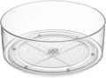 Home Intuition Round Plastic Clear Lazy Susan Turntable Food Storage Container for Kitchen (9" Round, 1 Pack)