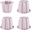 CHEFMADE Canele Mold Cake Pan, 2.6-Inch 4Pcs Non-Stick Canele Muffin Bakeware Cupcake Pan for Oven Baking (Champagne Gold)