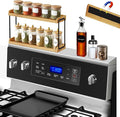 30" Magnetic Over the Stove Shelf,Stove Top Shelf,Over Oven Shelf,Stove Shelf for Back of Stove, Heat-Resistant and Wooden,Space-Saving Kitchen Storage (Wood Color, 2 Layer 2 pcs)
