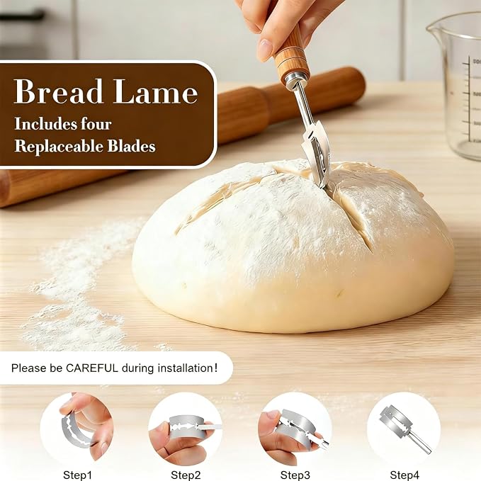 Sourdough Tools Kit, Sourdough Bread Baking Supplies, 9" Round Banneton Bread Proofing Basket, Starter Jar, Ideal Gifts for Bakers Women Mom Wife