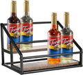 YQBRAO 2-Tier Coffee Syrup Organizer - 8 Bottle Rack for Coffee Bar, Kitchen Station - Stand and Holder for Syrup, Wine, Dressing