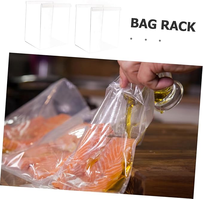 2pcs Food Prep Bag Holder Stand for Zipper Bags Sturdy Storage Rack for Kitchen Camping Picnics Convenient Food Pouring Easy Organization
