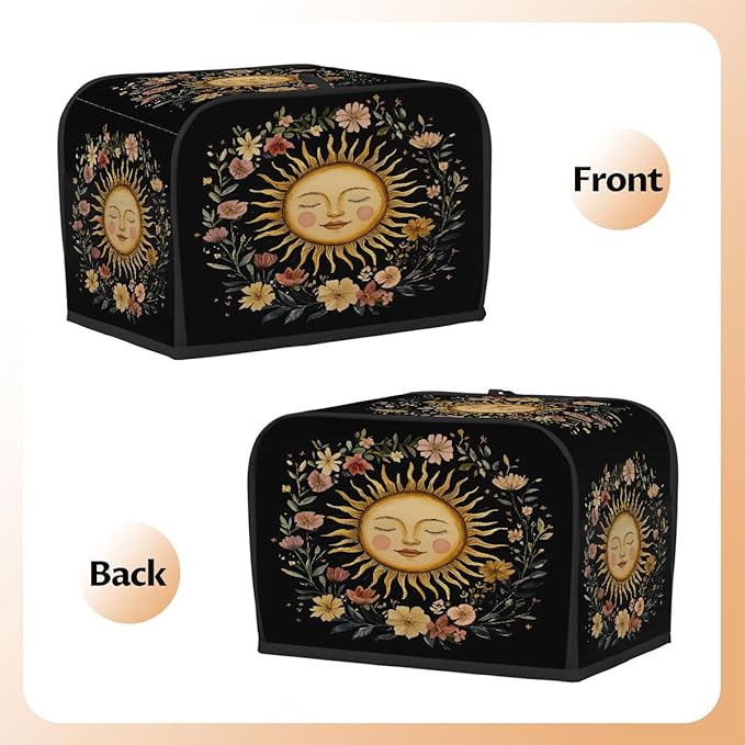 Sun Ethnic Gold 2 Slice Toaster Cover Dust And Fingerprint Bread Maker Cover Bakeware Protector Washable Appliance Covers Kitchen Accessories For Home Kitchen Women Gift