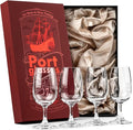 GLASSIQUE CADEAU Port and Dessert Wine, Sherry, Cordial, Aperitif Tasting Glasses | Set of 4 Small Crystal 7 oz Sippers | Mini Short Stem Nosing Taster Copitas