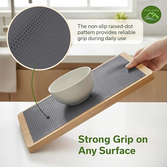 EVALAND Shelf Liners for Kitchen Cabinets Non-Adhesive 17.7" x 33 FT Grey Drawer Liner Non Slip, Washable Cabinet Liner, Waterproof Shelf Liners for Cabinets, Refrigerator Bathroom Pantry - Thickened