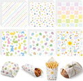 Reallnaive 300 Pcs Easter Wax Paper Sheets 12 x 12 Inch Egg Bunny Flower Parchment Deli Tissue Paper Sandwich Wrapping Sheets Food Basket Liners for Kitchen Restaurant Baking Supplies, 6 Styles