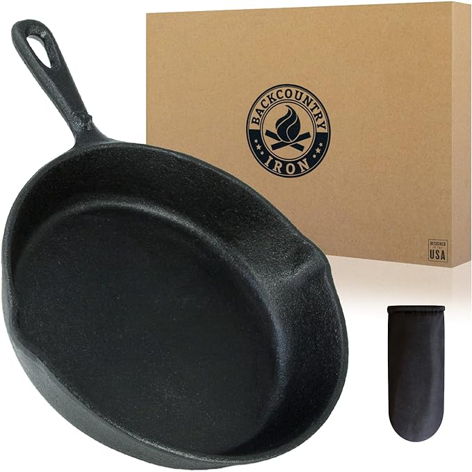 8 Inch Round Medium Pre-Seasoned Cast Iron Skillet