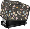 Toaster Cover 2 Slice Vintage Flower Botanical Leaf Kitchen Small Appliance Covers with Pockets Dust and Fingerprint Protection