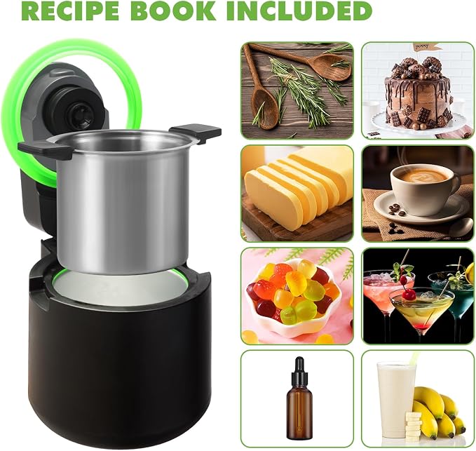 Herbnifique 3-In-1 Decarboxylator & Oil Infuser & Gummy Maker Machine With Mixing Function, Tincture Maker, Herbal Recipe Book Included (Black)