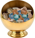 Coffee Pod Holder, Large Capacity Stainless Steel K Cups Holder Organizer Bowl Coffee Capsule Creamer Container Basket, Espresso Pods Storage for Bar Station, Counter (Gold)