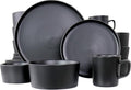 Elama Luxmatte Contemporary Dinnerware Set (1, Black)