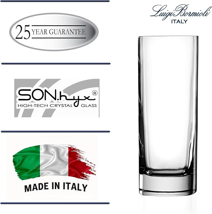 Luigi Bormioli Strauss Long Drink Glasses - Clear, Set of 6