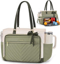 LOVEVOOK Lunch Tote Bag for Women, Insulated Lunch Bag with Laptop Compartment & Large Cup Holder, Teacher Tote Bag with Zipper, Handbag Insulated Bag Leakproof for Work, Nurse, Office, 15.6 Inch