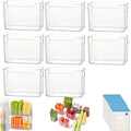 Crystal Clear Freezer Storage Bins, 4 Pack Clear Plastic Storage Bins for Pantry Organizers and Storage, Kitchen Stackable Containers with Handle for Refrigerator, Fridge, Cabinet (8Pcs Large)